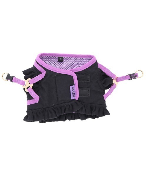ANNA SUI(アナスイ)の「ANNA SUI/バタフライ刺繍フリルハーネスL(リード/ハーネス/首輪・レディース・ブラック/パープル・L)」の6枚目の写真