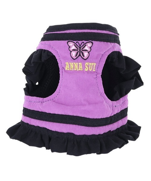 ANNA SUI(アナスイ)の「ANNA SUI/バタフライ刺繍フリルハーネスL(リード/ハーネス/首輪・レディース・ブラック/パープル・L)」の11枚目の写真