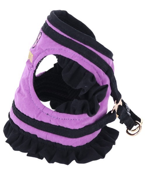 ANNA SUI(アナスイ)の「ANNA SUI/バタフライ刺繍フリルハーネスL(リード/ハーネス/首輪・レディース・ブラック/パープル・L)」の12枚目の写真