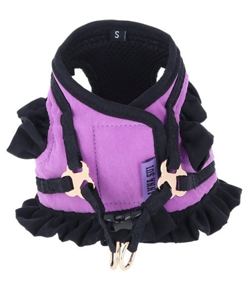 ANNA SUI(アナスイ)の「ANNA SUI/バタフライ刺繍フリルハーネスL(リード/ハーネス/首輪・レディース・ブラック/パープル・L)」の13枚目の写真