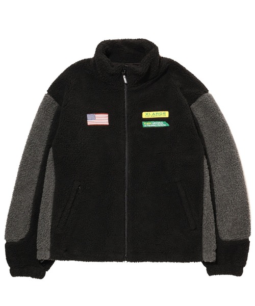 XLARGE（エクストララージ）の「PANELED BOA FLEECE JACKET（ブルゾン・メンズ・ブラック/オリーブ/ブラウン・XL/L/M/S）」の4枚目の写真