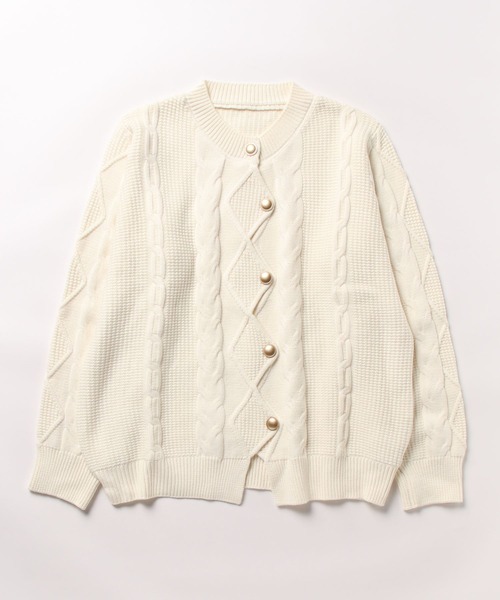 Burner(バーナー)の「【OKUOKU 0909】パールデザイン oku-tops-730671643316-53(ニット/セーター・レディース・ベージュ/ピンク/アイボリー/グレー・FREE)」の7枚目の写真