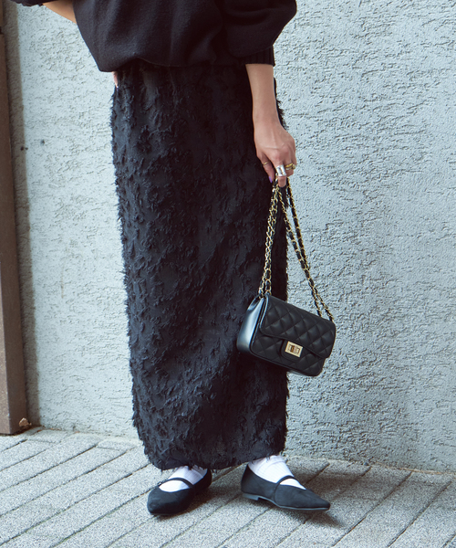 B.C STOCK(ベーセーストック)の「ジャガードスカート(スカート・レディース・アイボリー/ブラック・FREE)」の16枚目の写真