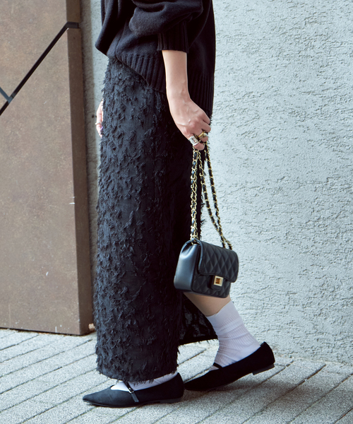 B.C STOCK(ベーセーストック)の「ジャガードスカート(スカート・レディース・アイボリー/ブラック・FREE)」の20枚目の写真