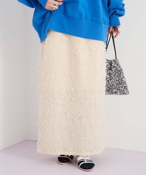 B.C STOCK(ベーセーストック)の「ジャガードスカート(スカート・レディース・アイボリー/ブラック・FREE)」の18枚目の写真