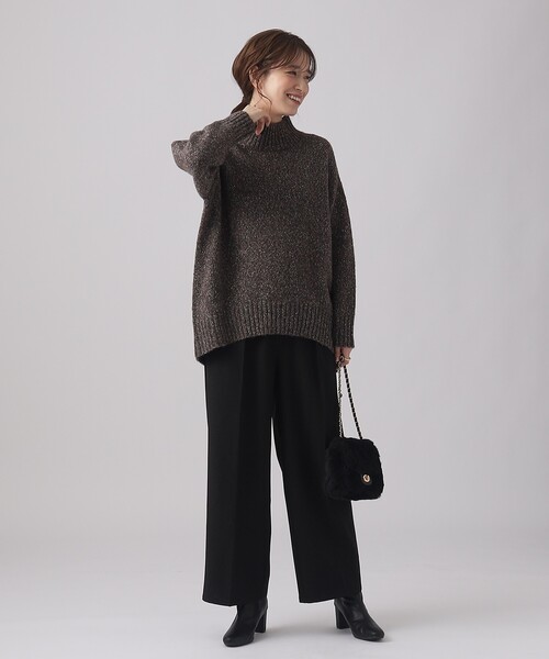 DRESKIP（ドレスキップ）の「◆大人の高見え ウールフィール ワイドパンツ（その他パンツ・レディース・ダークブラウン系1/キャメル/ブラック/ダークグリーン/グレー系その他2・04/03/02）」の22枚目の写真