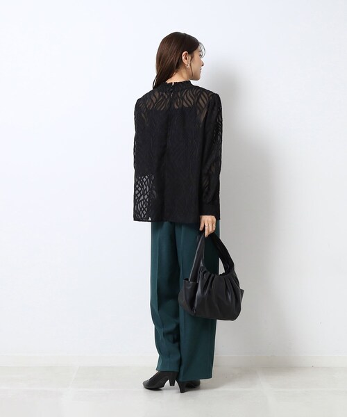 DRESKIP（ドレスキップ）の「◆大人の高見え ウールフィール ワイドパンツ（その他パンツ・レディース・ダークブラウン系1/キャメル/ブラック/ダークグリーン/グレー系その他2・04/03/02）」の6枚目の写真