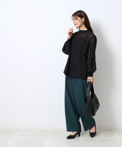 DRESKIP（ドレスキップ）の「◆大人の高見え ウールフィール ワイドパンツ（その他パンツ・レディース・ダークブラウン系1/キャメル/ブラック/ダークグリーン/グレー系その他2・04/03/02）」の21枚目の写真