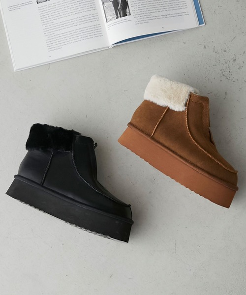 forksy.（フォルクシー）の「【forksy.】ボリュームソール フェイクムートン チロリアンブーツ（ブーツ・レディース・ブラック/キャメル/ブラウン・L/LL/M/S）」の6枚目の写真