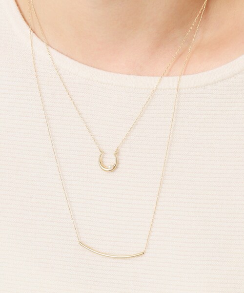 grove（グローブ）の「◆クレセントメタルパール調2連ネックレス（ネックレス・レディース・ピンクゴールド/ゴールド・00）」の6枚目の写真