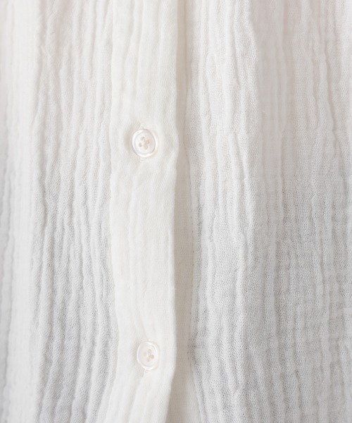 OMNES（オムネス）の「ダブルガーゼ丸襟長袖シャツ（シャツ/ブラウス・レディース・パープル/ブラック/グレー系その他/ホワイト/ブラック系その他/ブルー系その他/モカ/ネイビー系・FREE）」の14枚目の写真