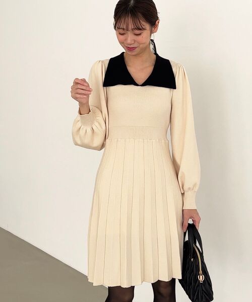 MAJESTIC LEGON（マジェスティックレゴン）の「スカーフセットミニニットワンピ（ワンピース・レディース・グレー/ブラック/アイボリー・MEDIUM）」の18枚目の写真