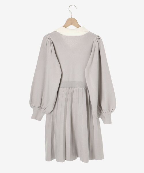 MAJESTIC LEGON（マジェスティックレゴン）の「スカーフセットミニニットワンピ（ワンピース・レディース・グレー/ブラック/アイボリー・MEDIUM）」の5枚目の写真