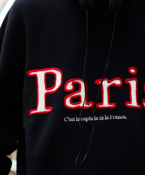 FREAK'S STORE（フリークスストア）の「FREAK’S STORE/フリークスストア ビックシルエット 刺繍 クルーネック プルオーバーニット（ニット/セーター・メンズ・ネイビー/オフホワイト/ブラック・MEDIUM/LARGE）」の4枚目の写真