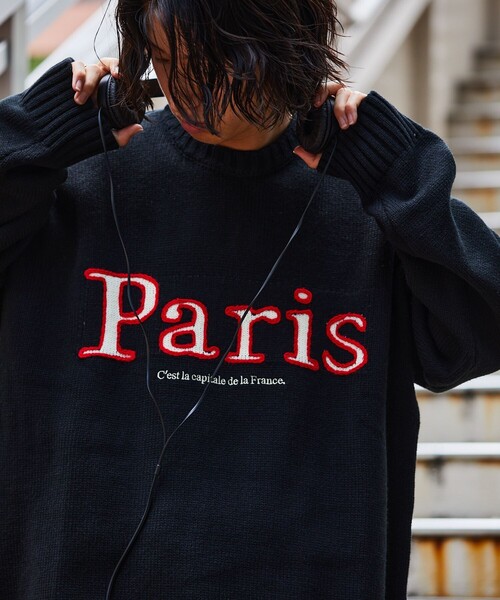 FREAK'S STORE（フリークスストア）の「FREAK’S STORE/フリークスストア ビックシルエット 刺繍 クルーネック プルオーバーニット（ニット/セーター・メンズ・ネイビー/オフホワイト/ブラック・MEDIUM/LARGE）」の8枚目の写真