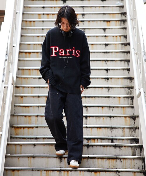 FREAK'S STORE（フリークスストア）の「FREAK’S STORE/フリークスストア ビックシルエット 刺繍 クルーネック プルオーバーニット（ニット/セーター・メンズ・ネイビー/オフホワイト/ブラック・MEDIUM/LARGE）」の10枚目の写真