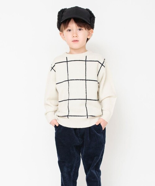 BRANSHES(ブランシェス)の「【洗濯機で洗える】ロゴ/チェックウォッシャブルニット(ニット/セーター・キッズ・ブラック/ベージュ/レッド/グレイッシュベージュ・110/130/120/150/140/90/100)」の19枚目の写真