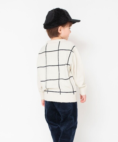 BRANSHES(ブランシェス)の「【洗濯機で洗える】ロゴ/チェックウォッシャブルニット(ニット/セーター・キッズ・ブラック/ベージュ/レッド/グレイッシュベージュ・110/130/120/150/140/90/100)」の20枚目の写真