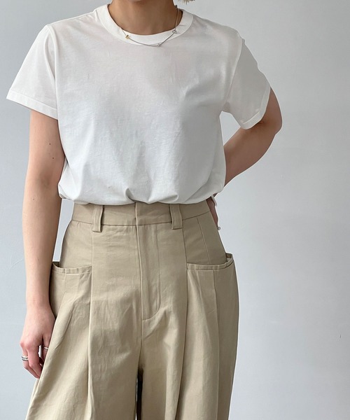 chuclla(チュクラ)の「CHUCLLA オリジナル レイヤード ブランクT chw24s001(Tシャツ/カットソー・レディース・ブラック/ホワイト・M/L/S/M)」の3枚目の写真