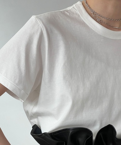 chuclla(チュクラ)の「CHUCLLA オリジナル レイヤード ブランクT chw24s001(Tシャツ/カットソー・レディース・ブラック/ホワイト・M/L/S/M)」の20枚目の写真