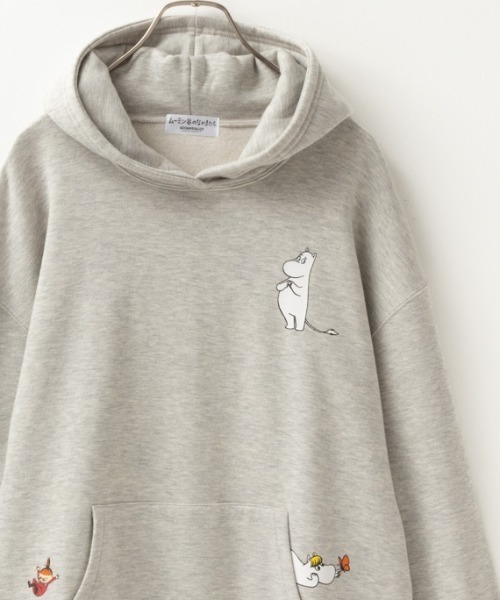 MOOMIN(ムーミン)の「ムーミン谷のなかまたち ゆるシルエットパーカー(パーカー・レディース・杢グレー/オートミール/モカ・フリー)」の2枚目の写真