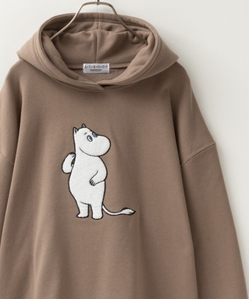 MOOMIN(ムーミン)の「ムーミン谷のなかまたち ゆるシルエットパーカー(パーカー・レディース・杢グレー/オートミール/モカ・フリー)」の1枚目の写真