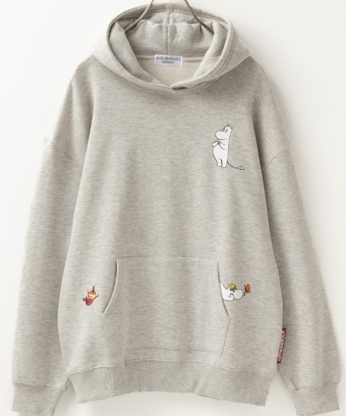 MOOMIN(ムーミン)の「ムーミン谷のなかまたち ゆるシルエットパーカー(パーカー・レディース・杢グレー/オートミール/モカ・フリー)」の5枚目の写真