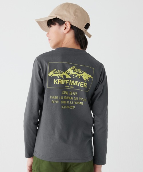 KRIFF MAYER Kid's Collection(クリフメイヤーキッズコレクション)の「楽LUCK TEE(山)(Tシャツ/カットソー・キッズ・チャコール/ネイビー/グリーン/ワインレッド・150/140/130/120/170/160)」の1枚目の写真