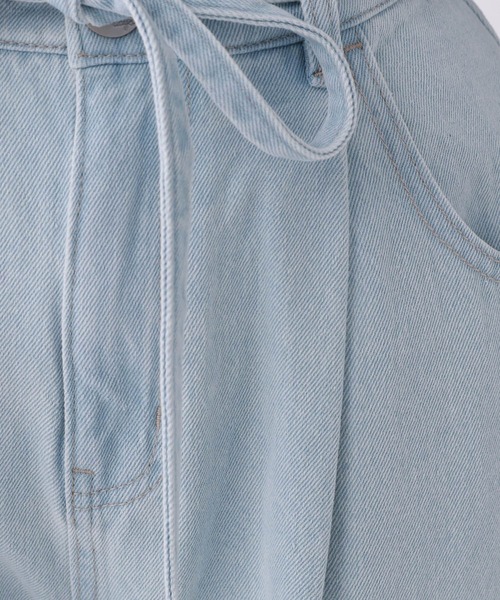 repipi armario（レピピ アルマリオ）の「ハイウエストリボンタックパンツ（デニムパンツ・キッズ・ホワイト/ライトブルー/グレー/ピンク・SMALL/LARGE/MEDIUM）」の14枚目の写真