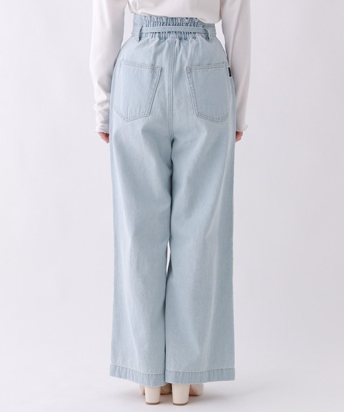 repipi armario（レピピ アルマリオ）の「ハイウエストリボンタックパンツ（デニムパンツ・キッズ・ホワイト/ライトブルー/グレー/ピンク・SMALL/LARGE/MEDIUM）」の8枚目の写真