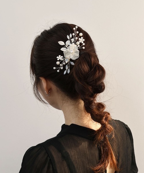 CEMONEMO(セモネモ)の「透かしフラワー パールヘアピン(バレッタ/ヘアクリップ・レディース・ホワイト/ピンク・FREE)」の8枚目の写真