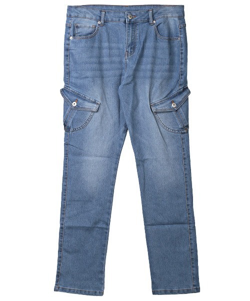 LUXSTYLE(ラグスタイル)の「デニムカーゴパンツ(デニムパンツ・メンズ・ライトグレー/インディゴブルー/ブルー/ブラック系その他・M/L/XL)」の12枚目の写真