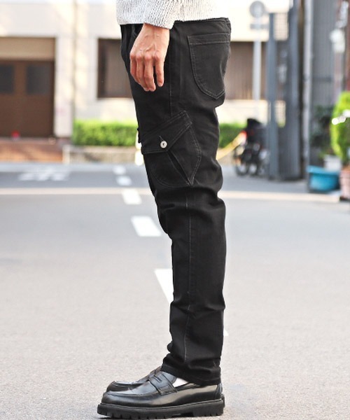 LUXSTYLE(ラグスタイル)の「デニムカーゴパンツ(デニムパンツ・メンズ・ライトグレー/インディゴブルー/ブルー/ブラック系その他・M/L/XL)」の6枚目の写真