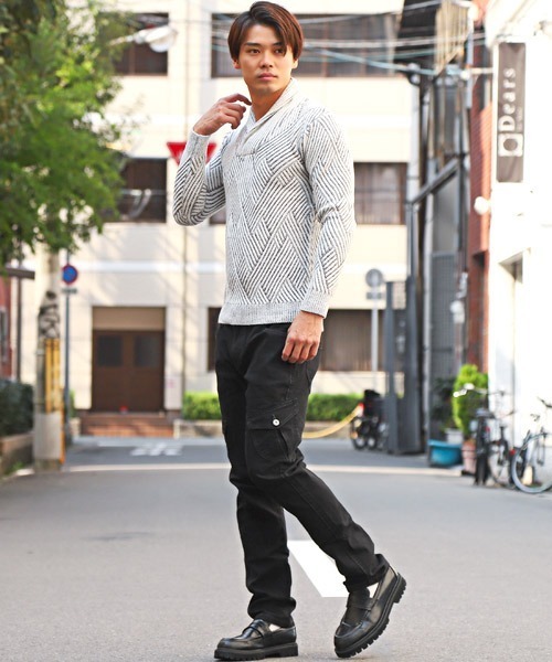 LUXSTYLE(ラグスタイル)の「デニムカーゴパンツ(デニムパンツ・メンズ・ライトグレー/インディゴブルー/ブルー/ブラック系その他・M/L/XL)」の7枚目の写真