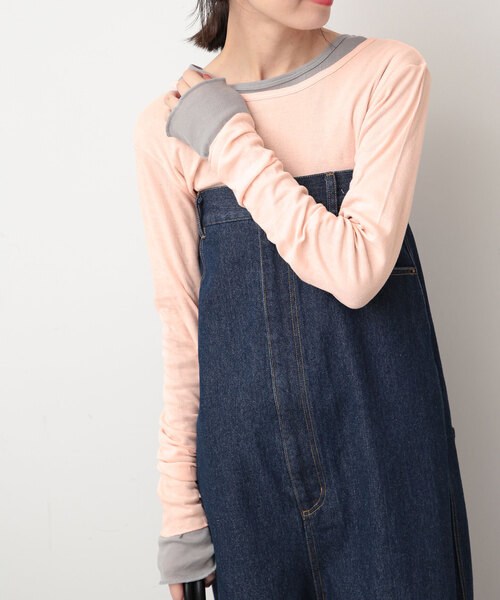 SLOBE IENA（スローブイエナ）の「《追加》【MILLER/ミラー】SLOBE別注 SHEER RIB クルーネック（Tシャツ/カットソー・レディース・ホワイト/グレー/ピンク・FREE）」の3枚目の写真