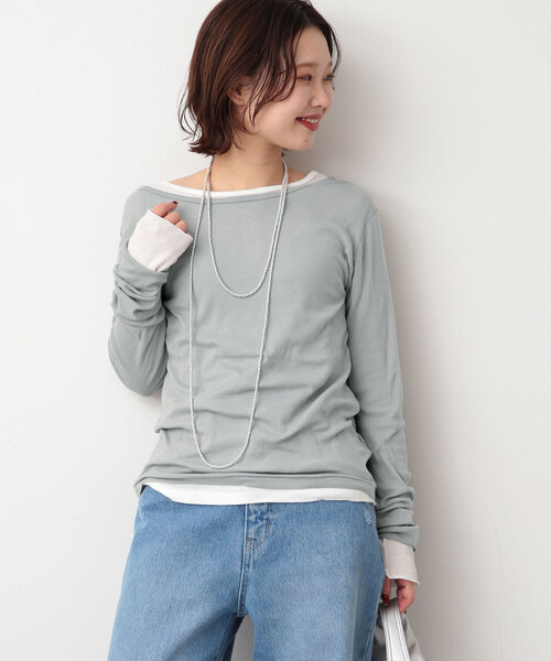 SLOBE IENA（スローブイエナ）の「《追加》【MILLER/ミラー】SLOBE別注 SHEER RIB クルーネック（Tシャツ/カットソー・レディース・ホワイト/グレー/ピンク・FREE）」の5枚目の写真