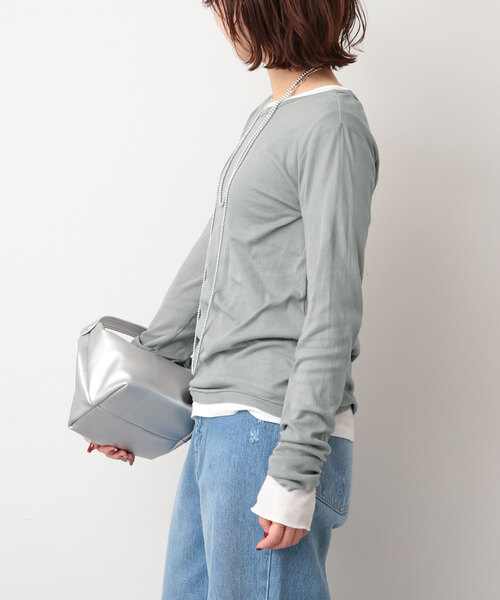 SLOBE IENA（スローブイエナ）の「《追加》【MILLER/ミラー】SLOBE別注 SHEER RIB クルーネック（Tシャツ/カットソー・レディース・ホワイト/グレー/ピンク・FREE）」の9枚目の写真