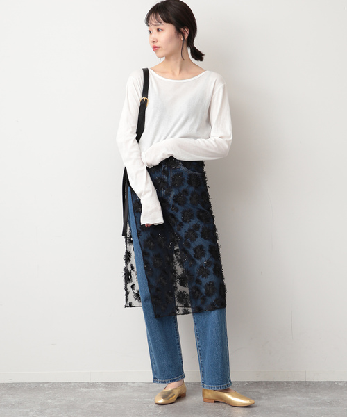 SLOBE IENA（スローブイエナ）の「《追加》【MILLER/ミラー】SLOBE別注 SHEER RIB クルーネック（Tシャツ/カットソー・レディース・ホワイト/グレー/ピンク・FREE）」の13枚目の写真