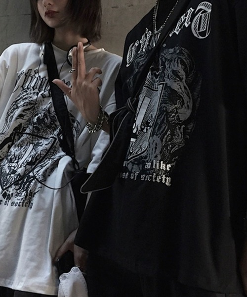 Theater code（シアターコード）の「▲cross dark design tee shirt / クロス ダークデザイン Tシャツ（Tシャツ/カットソー・メンズ・ブラック/ホワイト・2/3）」の10枚目の写真