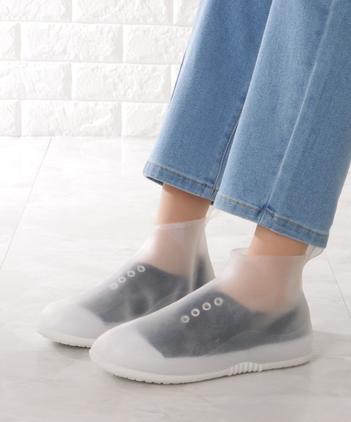 Lace Ladies（レースレディース）の「コンパクト シリコン レイン シューズ カバー（シューズ小物/雑貨・レディース・グレー/ホワイト・ 25/24/23）」の3枚目の写真