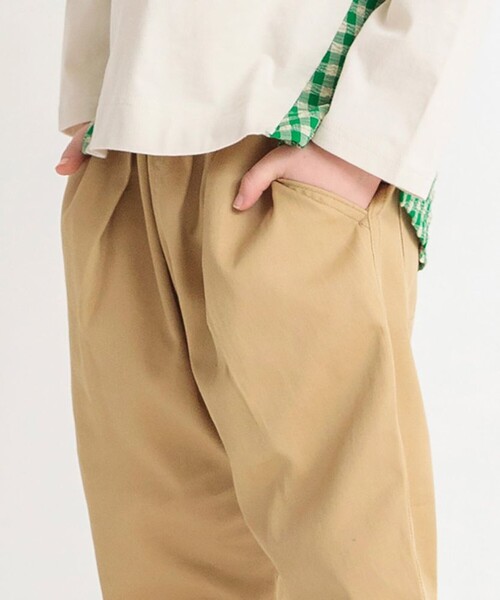 BRANSHES（ブランシェス）の「【きれいめ/テーパード】タックロングパンツ（その他パンツ・キッズ・ベージュ/キャメル・90/100/150/120/110/130/140）」の7枚目の写真