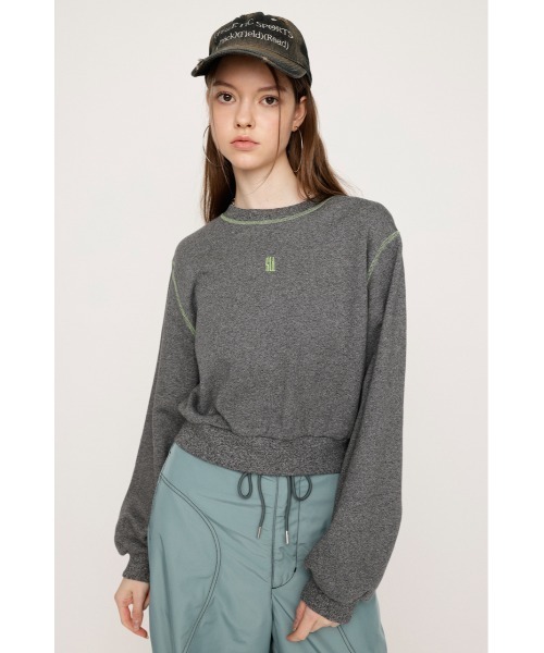 SLY（スライ）の「FRONT LOGO BASIC TOPS フロント ロゴ ベーシック トップス（スウェット・レディース・ライトブルー/杢グレー/ピンク・FREE）」の20枚目の写真