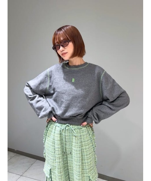 SLY（スライ）の「FRONT LOGO BASIC TOPS フロント ロゴ ベーシック トップス（スウェット・レディース・ライトブルー/杢グレー/ピンク・FREE）」の5枚目の写真