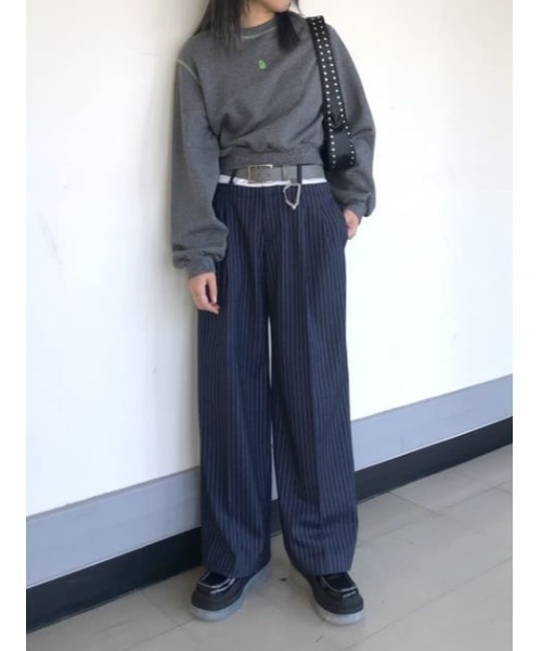 SLY（スライ）の「FRONT LOGO BASIC TOPS フロント ロゴ ベーシック トップス（スウェット・レディース・ライトブルー/杢グレー/ピンク・FREE）」の6枚目の写真