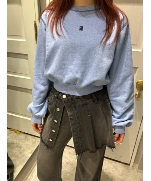 SLY（スライ）の「FRONT LOGO BASIC TOPS フロント ロゴ ベーシック トップス（スウェット・レディース・ライトブルー/杢グレー/ピンク・FREE）」の12枚目の写真