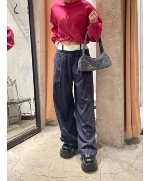 SLY（スライ）の「FRONT LOGO BASIC TOPS フロント ロゴ ベーシック トップス（スウェット・レディース・ライトブルー/杢グレー/ピンク・FREE）」の16枚目の写真