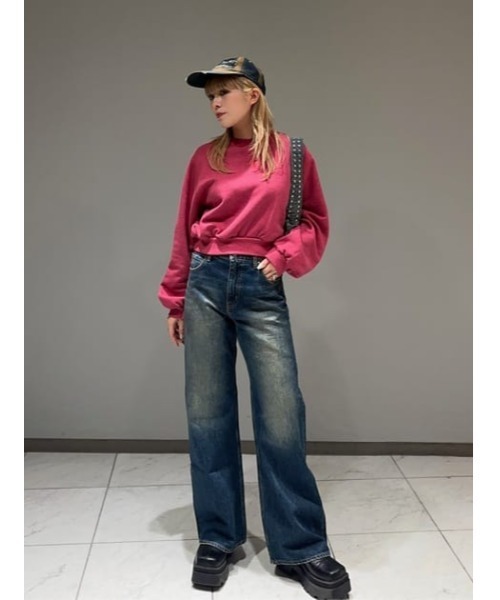 SLY（スライ）の「FRONT LOGO BASIC TOPS フロント ロゴ ベーシック トップス（スウェット・レディース・ライトブルー/杢グレー/ピンク・FREE）」の17枚目の写真