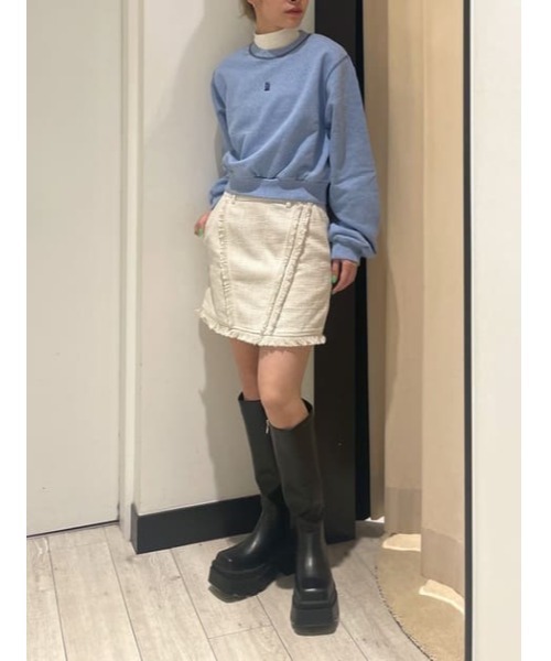 SLY（スライ）の「FRONT LOGO BASIC TOPS フロント ロゴ ベーシック トップス（スウェット・レディース・ライトブルー/杢グレー/ピンク・FREE）」の14枚目の写真