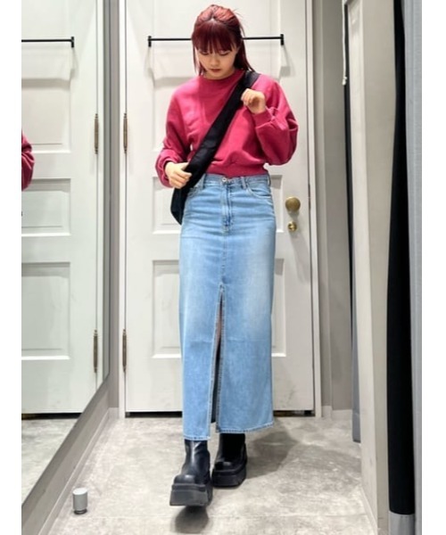 SLY（スライ）の「FRONT LOGO BASIC TOPS フロント ロゴ ベーシック トップス（スウェット・レディース・ライトブルー/杢グレー/ピンク・FREE）」の18枚目の写真