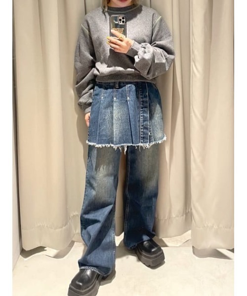 SLY（スライ）の「FRONT LOGO BASIC TOPS フロント ロゴ ベーシック トップス（スウェット・レディース・ライトブルー/杢グレー/ピンク・FREE）」の11枚目の写真